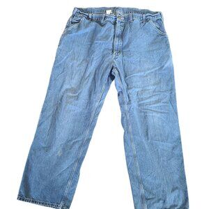Carhartt Mens Blue Denim Carpenter Jeans 46x32 Relaxed Fit Workwear